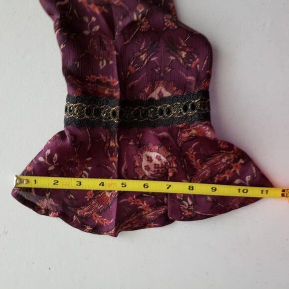 Xhilaration Maroon Off-Shoulder Floral Boho Blouse 1X - Picture 12 of 14